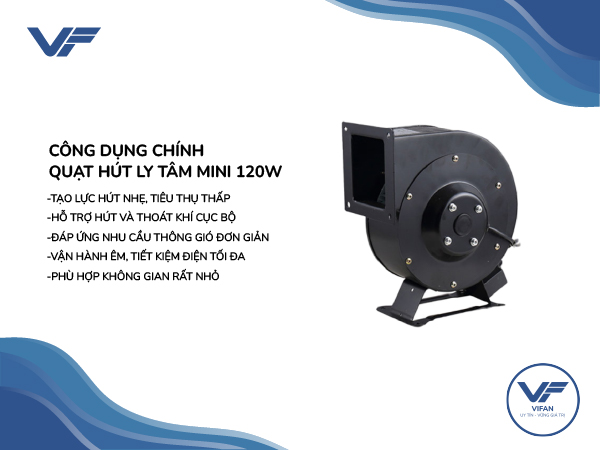 Quạt Hút Ly Tâm Mini 120W