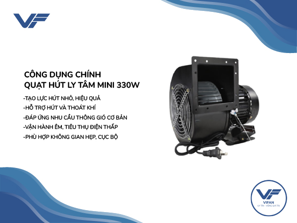 Quạt Hút Ly Tâm Mini 330W