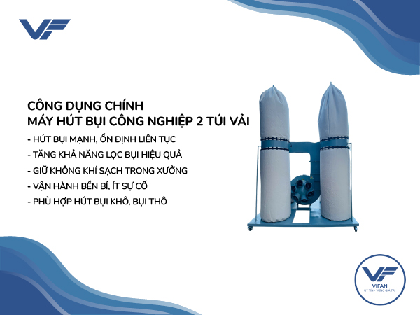 Máy Hút Bụi Công Nghiệp 2 Túi Vải