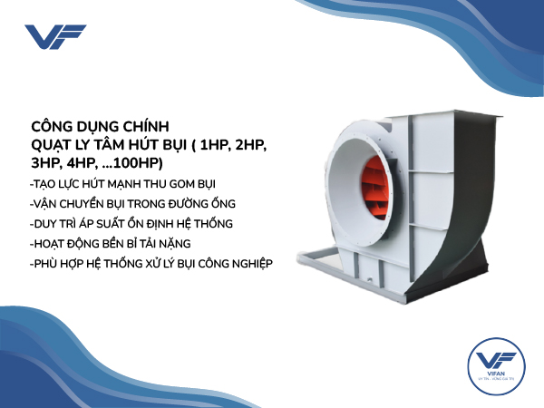Quạt Ly Tâm Hút Bụi ( 1HP, 2HP, 3HP, 4HP, …100HP)